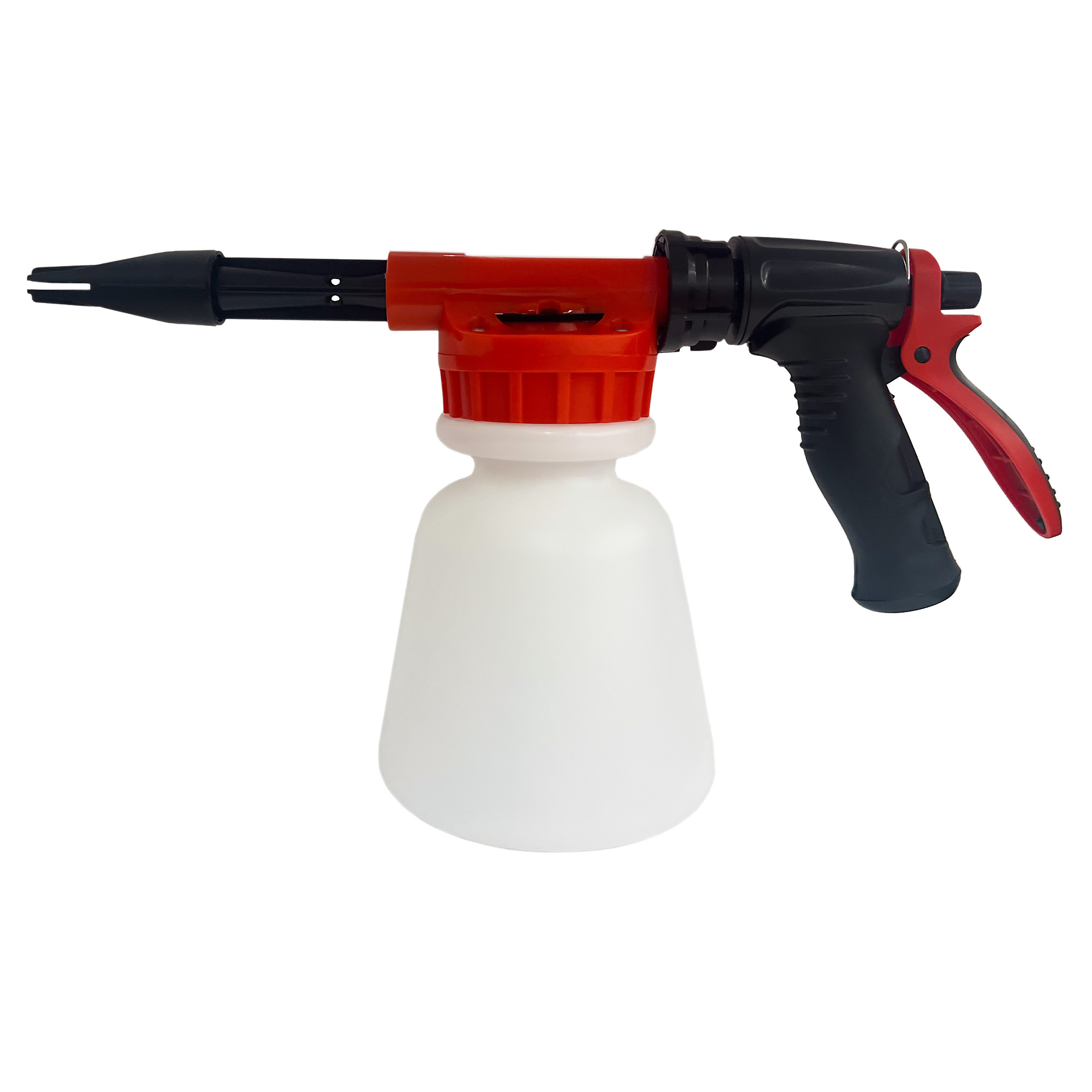 K-T Industries Garden Hose Foam Cannon Sprayer — 1-Liter Soap Bottle, Adjustable Spray Pattern, 360Â° Spray Angle, Model# 6-7118